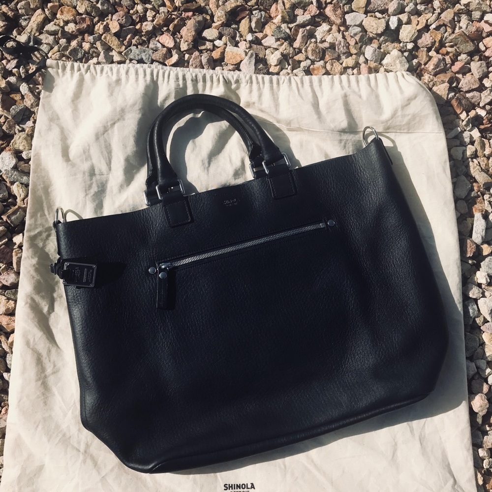 Authentic Leather and Suede Shinola Tote Bag